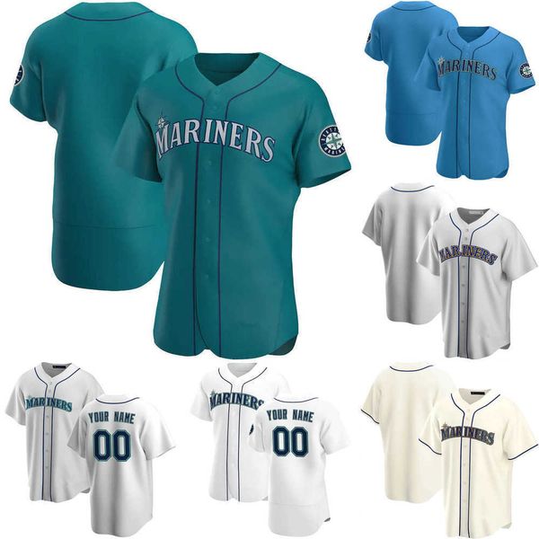 

2023 custom jersey seattle''mariners''mens women youth 11 edgar martinez 24 ken griffey jr. 17 mitch haniger 15 kyle sea, Blue;black