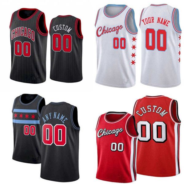 

75th custom mens womens chicago''bulls''jersey 11 demar derozan 9 nikola vucevic zach 8 lavine alex 6 caruso basketball, Black;red