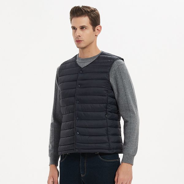 

Cross-border down cotton vest men's short light warm suit hot vest winter sleeveless jacket, Red