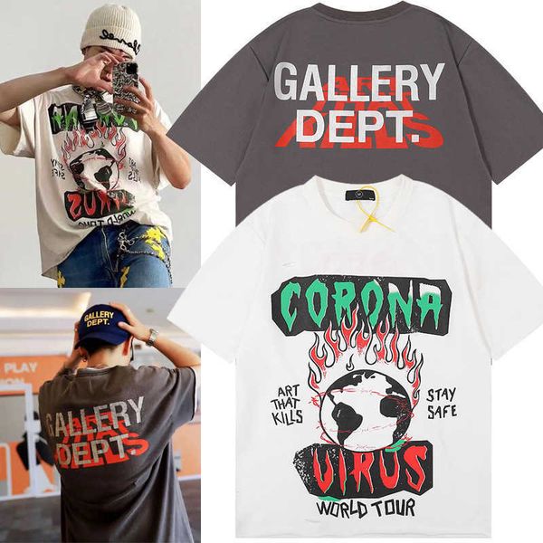 

men t-shirt gall dep cotton fashion designer casual gary wash old high street graffiti print short sleeve men's women's lovers&#03, White;black