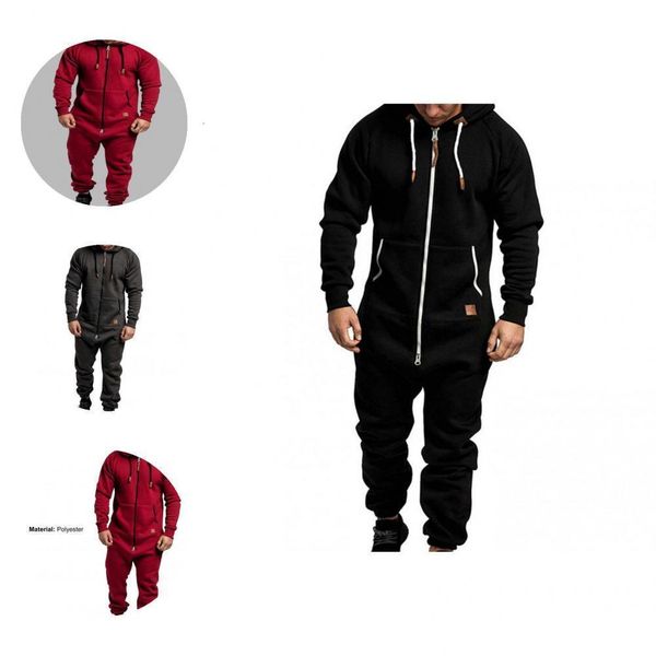 

men's hoodies sweatshirts winter clothing soft comfortable men warm jumpsuit 5 colors men jumpsuit solid color for jogging 221122, Black