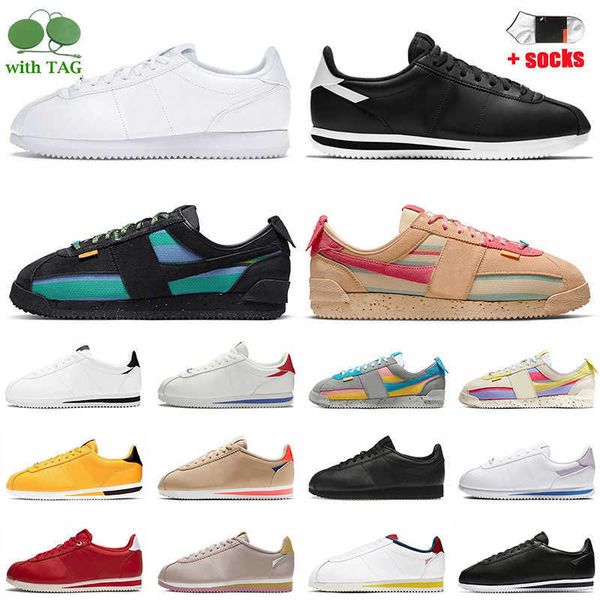 

athletic outdoor sports running shoes with socks women mens trainers 2022 union la x cortez sesame noir leather black white blue purple pink