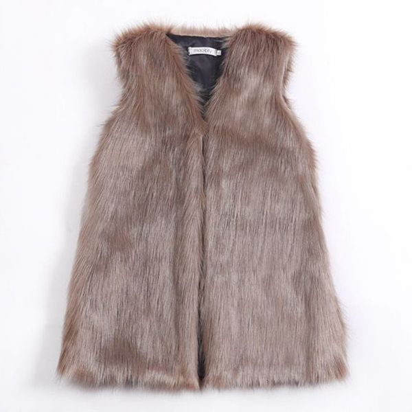 

women's fur faux hjqjljls women fashion slim vest long gilet ry sleeveless jacket female coat casual streetwear veste 221122, Black