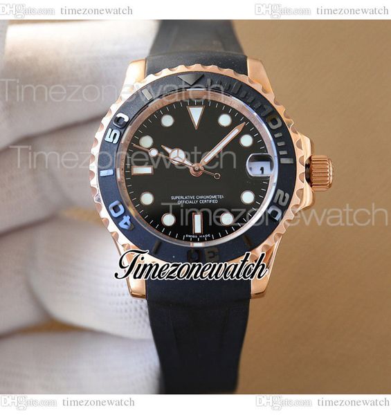 

twf 37mm y-m 268655 eta2836 automatic womens watch black dial rose gold case rubber strap new ladies watches same serial warranty card timez, Slivery;brown