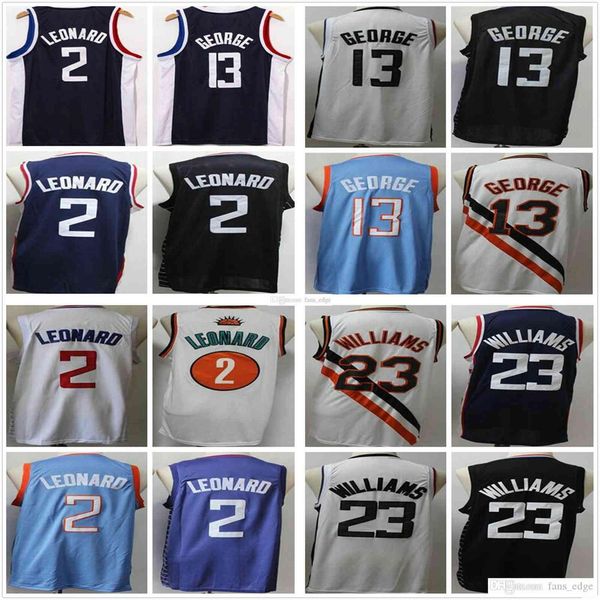 

ncaa mens kawhi 2 paul 13 george leonard jersey blue white black wholesale vintage classic basketball jerseys, Black;red