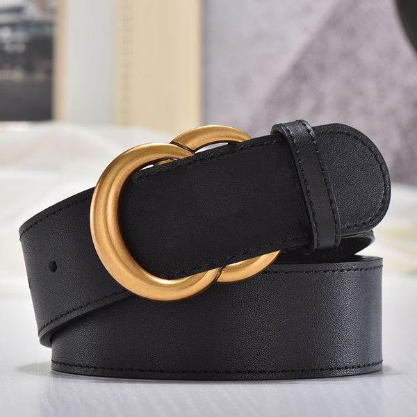 

real leather belt cowskin designer belt antique golden buckle special counter cinturon de lujo fashion luxury belts man woman double letters, Black;brown