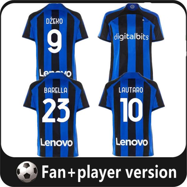 

22 23 lukaku soccer jerseys barella correa dzeko giroud ibrahimovic lautaro theo inters brahim milan football shirt 2022 2023 men player, Black;yellow