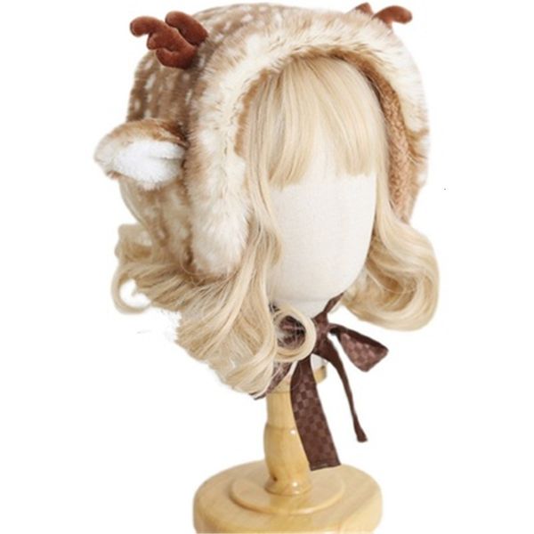 

beret girl sika deer plush beret lamb wool lolita hand made japanese soft sister beret sweet cute all match 221122, Blue;gray