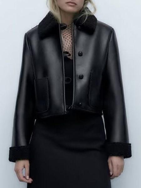 

womens jackets traf thicken winter women fleece coats warm long sleeve single breasted jacket vintage female waistcoat chic 221122, Black;brown