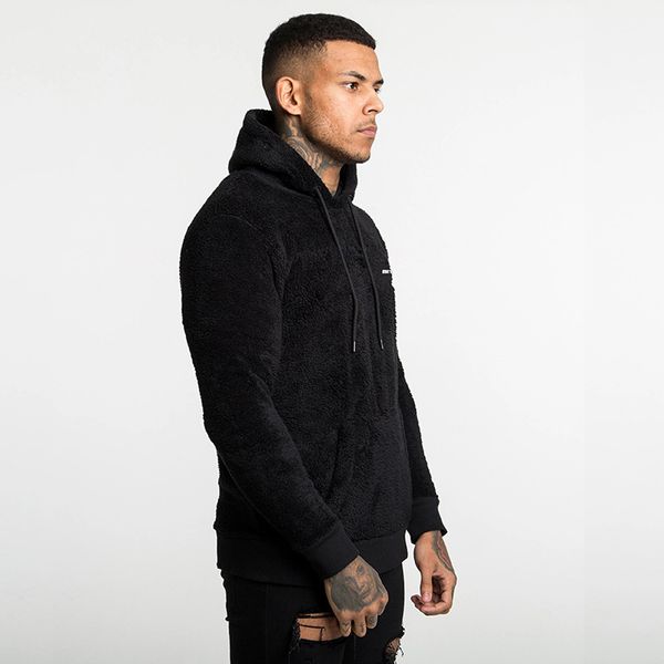 

New thickened warm jacket Casual fashion men's plush thickened jacket, Black
