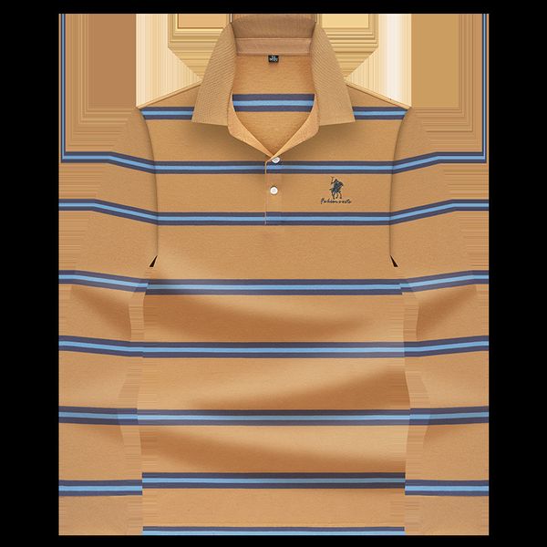 

men's polos long sleeve casual business shirts autumn brand cotton striped 221122, White;black
