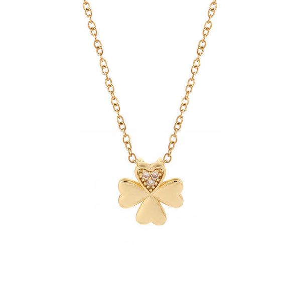 

pendant necklaces fashion popular models four-leaf flower and grass ladi jewelry necklace stainls steel accsori can be customized neck, Silver