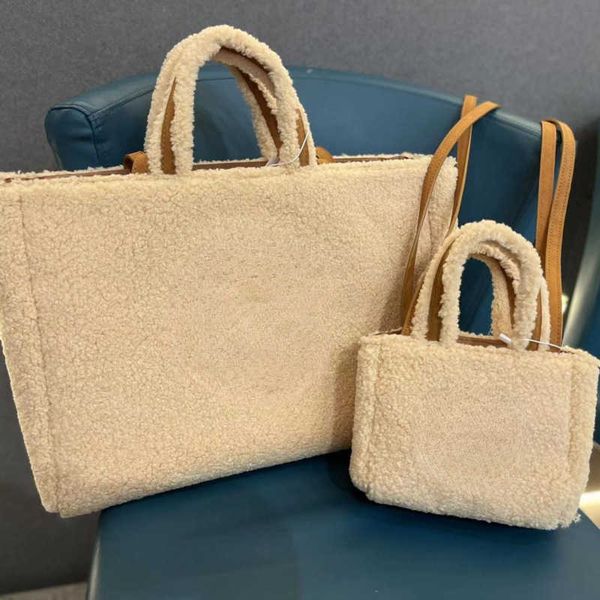 

mens wool handbag telfars designer bags plush stitching shoulder bag fashion teddy totes lady crossbody