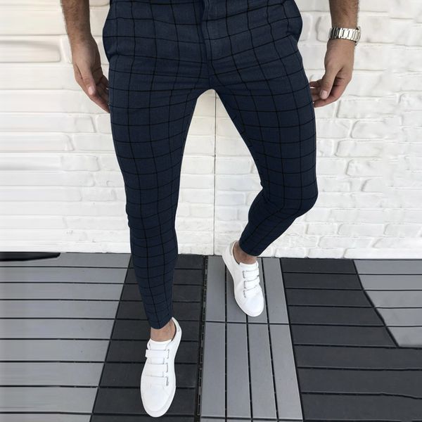 

men's tracksuits fashion hoodies sweatshirt men slim fit plaid print zipper casual fashion long pants trousers 221122, Gray