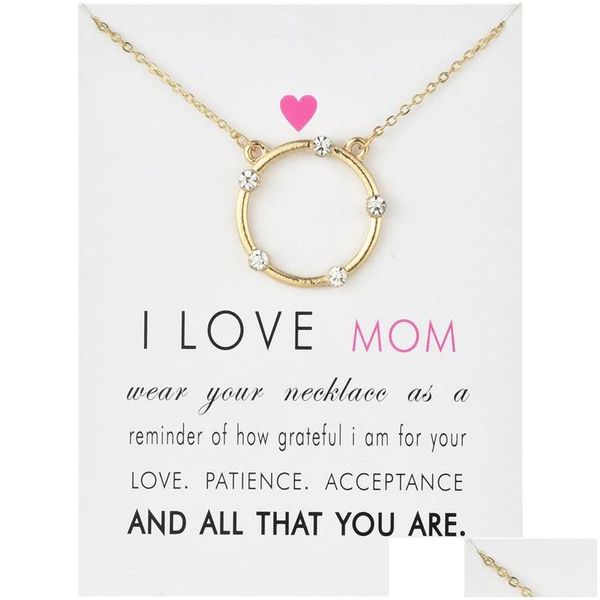 

pendant necklaces circle pendant necklaces i love mom alloy necklace fashion jewelry mothers day gifts drop delivery pendants dhk2q, Silver