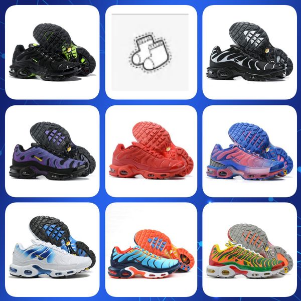 

2023 tn plus running shoes outdoor sneakers triple black white royal green accents metallic silver pink university gold spruce wolf grey men