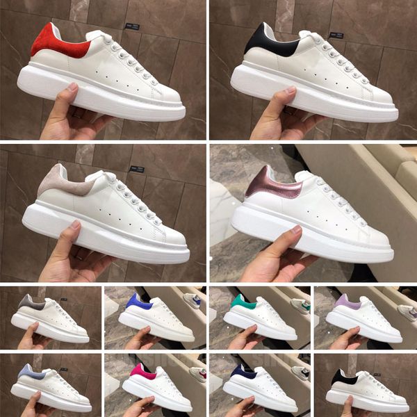 

2022 casual shoes trainers women flats platform sneak designer logo oversized white black leather luxury velvet suede womens lace up with me