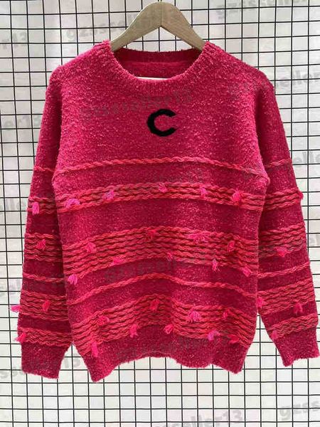 

women sweaters classic logo embroidery designer crew neck stripe trim autumn sweater fashion brand womens clothing 4 colors 0912, White;black