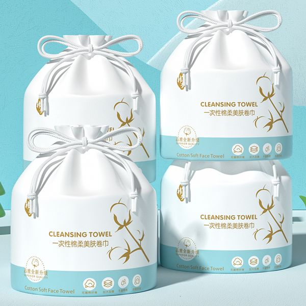 

tissue 4 rolls ultra soft thick cotton disposable makeup remover towel wet dry wipes face cleansing for skincare 221121