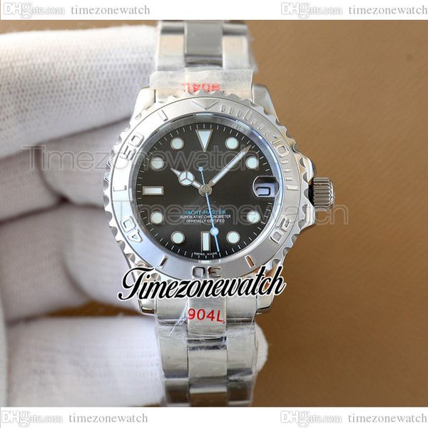 

twf 37mm y-m 268622 eta2836 automatic womens watch gray dial 316l oystersteel bracelet ladies new watches same serial warranty card timezone, Slivery;brown