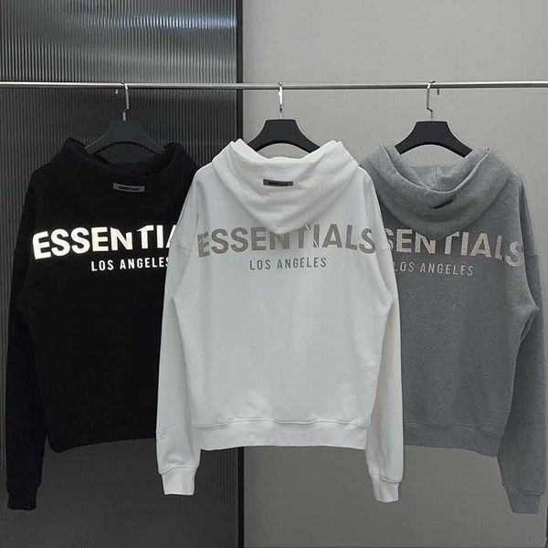 

mens women designers essentials hoodies winter warm long sleeve fashion autumn and winter men's women's cotton loose versatile hoo, Black