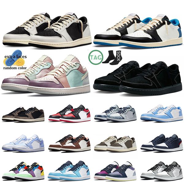 

1 1s low mens basketball shoes black phantom fragment travis scotts dark reverse mocha wolf grey unc bred toe women lows outdoor sports trai