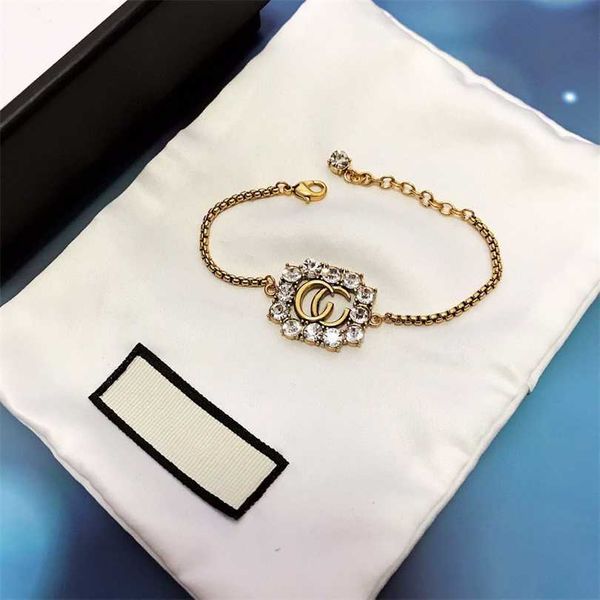 

2023 letter double pearl large white women's fashion handwear bracelet jewelry, Black