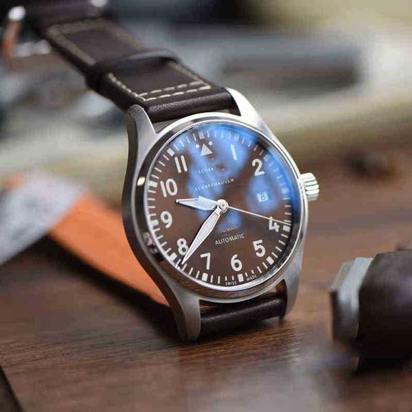 

superclone lw watch hair watch straight little mechanical prince mark 18 waterproof pilot jp9q automatic men's fzx5, Slivery;brown