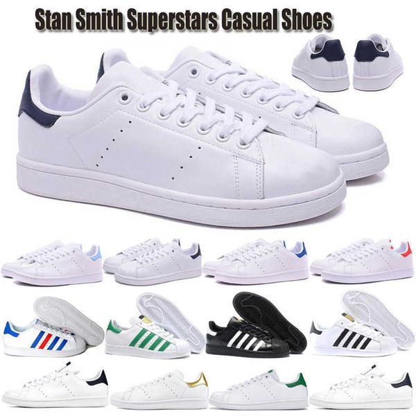 

casual shoes fashion leather shoe flats sneakers designer classic green black white blue red pink silver mens smith superstar men women