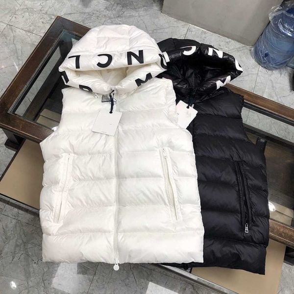 

double wear shiny mens men's vests maya big chest france luxury brand puffer jackets size 1---5, Black;white