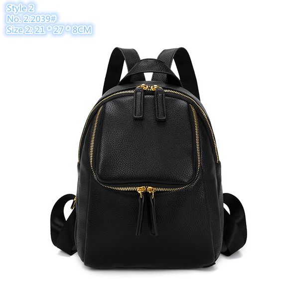 

Wholesale ladies shoulder bags 3 colors street trend contrast color leather handbag gold buckle fashion messenger bag simple letters retro printed backpacks, Coffee-2039#-style 2