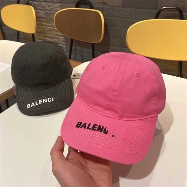 

hat paris women luxury wash balencaigcap old b home embroidered baseball cap men's versatile net red gradient pink sun visor cap, Blue;gray