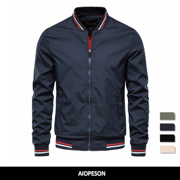 

men's jackets aiopeson solid color bomber jacket casual slim fit baseball s autumn fashion for 221122, Black;brown
