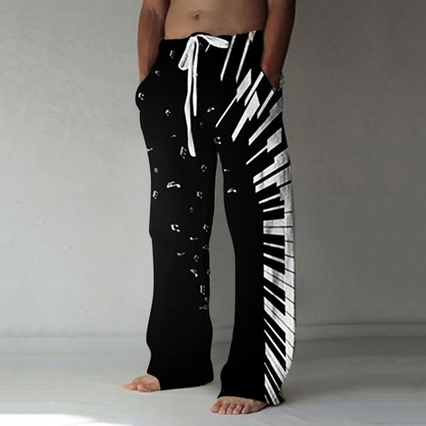 

men's tracksuits chip and lounge pants outdoor apparel mens fashion casual printed linen pocket lace up pants large size pants 221122, Gray