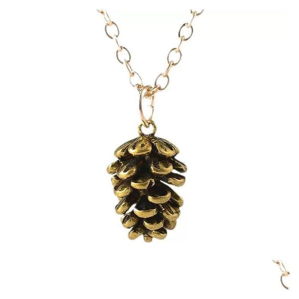 

pendant necklaces pinecone pendant necklaces nut plant specimen necklace pine cone for women men fashion jewelry drop delivery pendan dhhrl, Silver