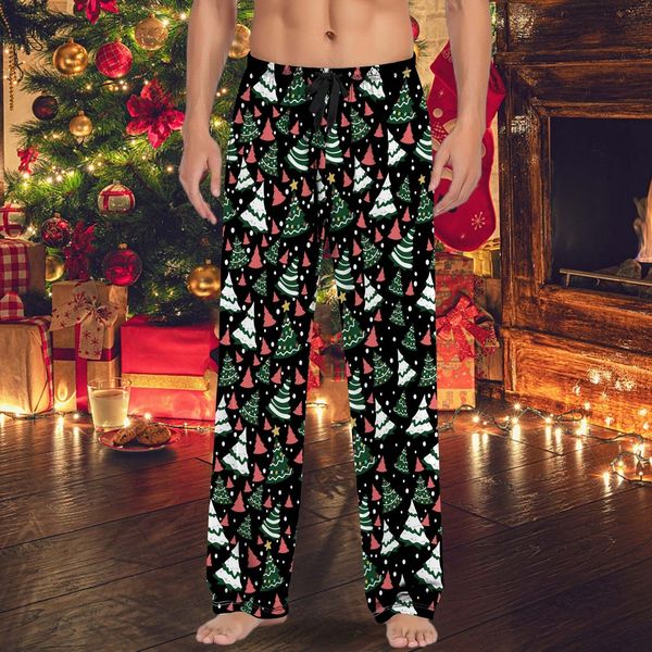 

men's tracksuits christmas mens casual pants pajama pants with drawstring and pockets christmas gift casual slip 221122, Gray