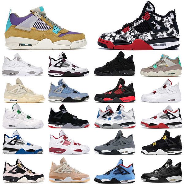 

mens womens basketball shoes 4s jumpman desert moss red thunder 89 shimmer university blue white oreo taupe haze black cat men women trainer