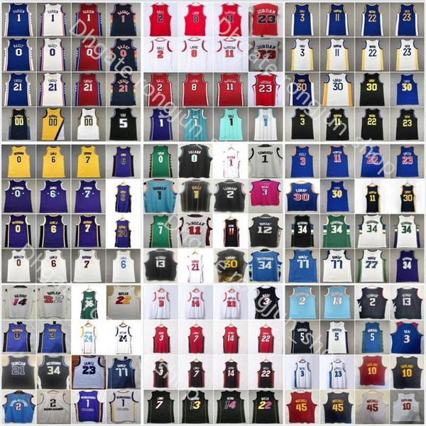 

2023 new city basketball tyrese maxey devin booker tyler herro jayson tatum kyrie irving giannis antetokounmpo ja morant luka doncic brown j, Black;red
