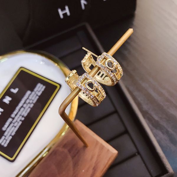 

jewelry premium luxury letter earrings charm fashion designer earrings 18k gold-plated fine jewelry classic senior young people gifts couple, Golden;silver