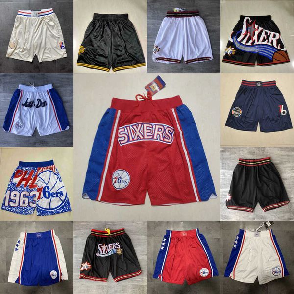 

philadelphia''76ers''men throwback basketball shorts pocket, Black