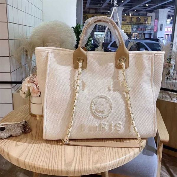 

fashion shopping bag 2023 new ins net red tote one shoulder bags luxury portable large capacity canvas female beach handbag handbags