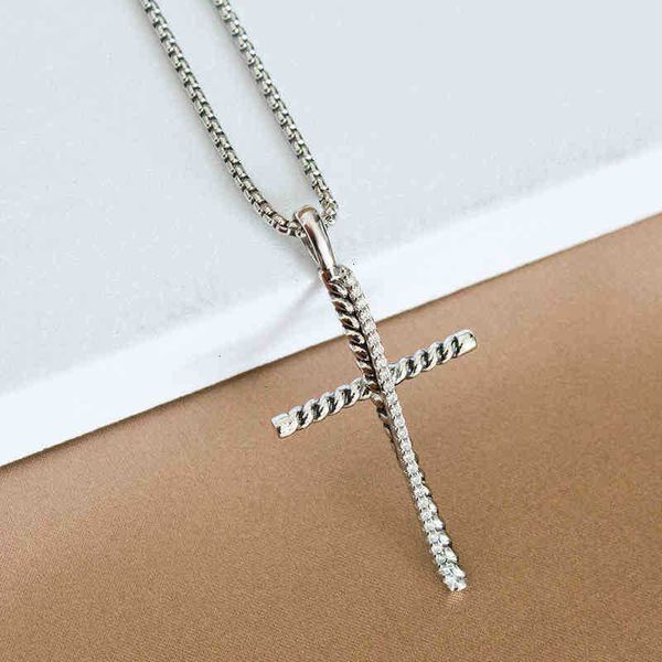 

diamond necklace cross mens necklaces pendant popular dy women, Silver