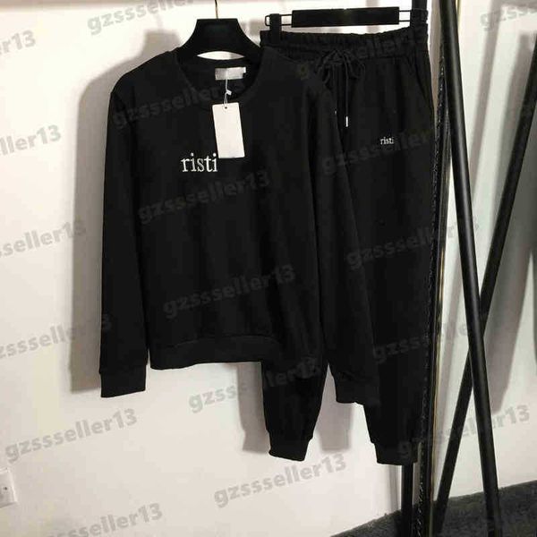 

two piece sets women d tracksuits outfit designer jogging suit luxury chest embroidered letter sweatshirts and elastic waist pants 2 pieces, Gray