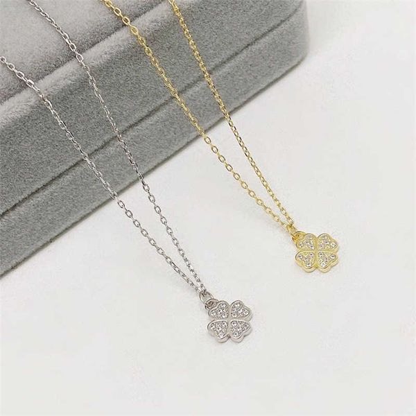 

pendant necklaces strands strings autumn new sterling silver micro inlaid clover necklace women's fashion personality niche design feel