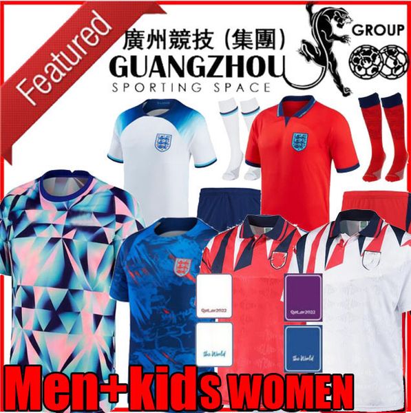 

2022 world cups kane soccer jersey rashford henderson mead grealish englands sterling sancho 1990 retro saka 22 23 home 3rd national men kid, Black;yellow