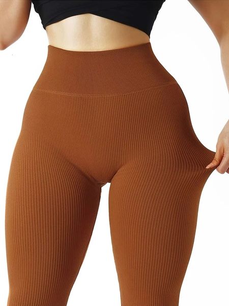 

womens leggings athvota ribbed women scrunch butt workout for gym high waist seamless running tights fitness femme sweatpants 221122, Black