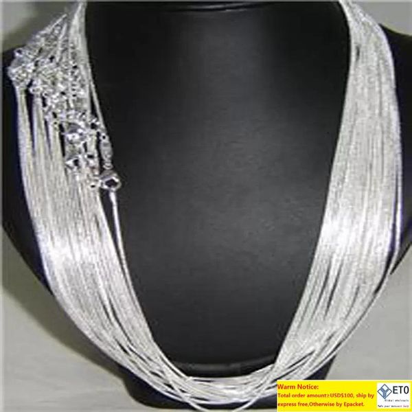 

wholesale sterling silver 1mm snake chain necklace for women men jewelry 16inch 18inch20inch22inch24inch can be choose