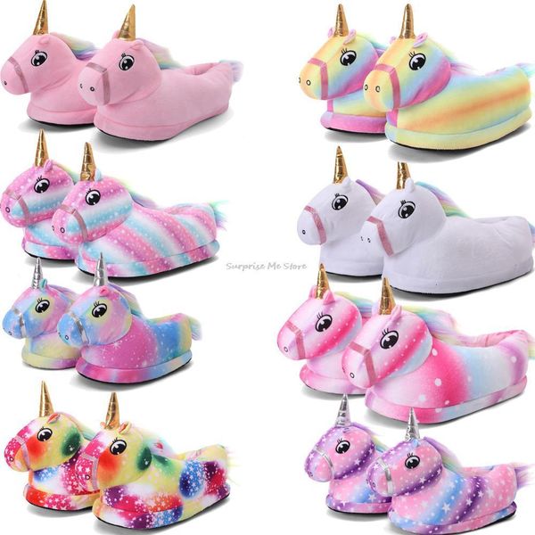 

slipper unicorn slippers for girl boys lovely winter warm indoor casual claw animal party cosplay shoes toddler kids home 221121, Black;grey