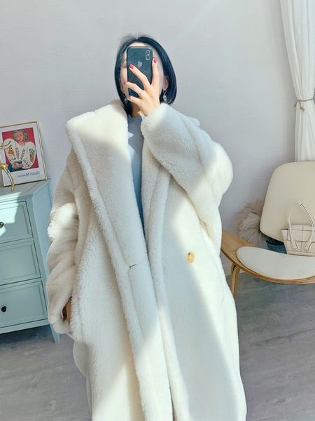

womens fur faux m winter tedy teddy bear coat for women camel hair medium long silhouette alpaca fur coat women 221122, Black