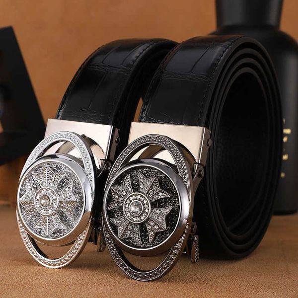 

fashion all-match mens belt 3.5cm diamond automatic buckle business pants waistband 16 colors designer jeans suit belts, Black;brown